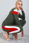 Melanie Chevron Paneled Lounge Wear Set - bejealous-com