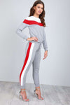 Melanie Chevron Paneled Lounge Wear Set - bejealous-com