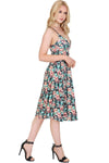 Melissa Floral Abstract Print Midi Swing Dress - bejealous-com
