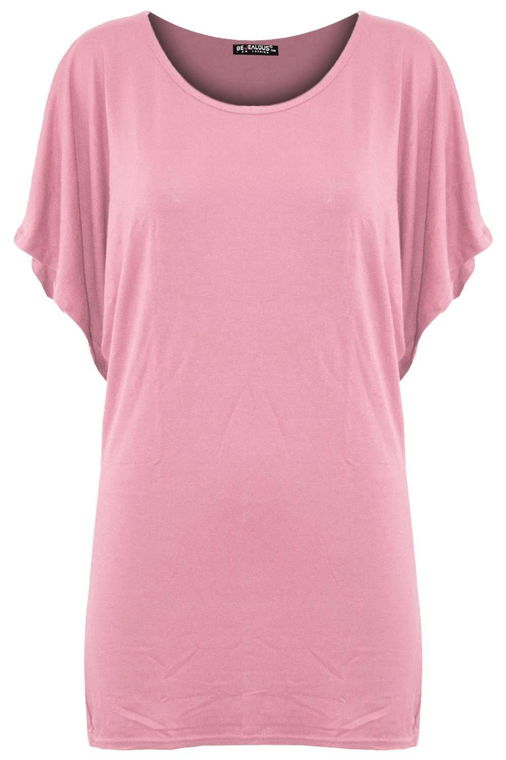 Oversized Red Plain Basic Bat Wing Tshirt - bejealous-com