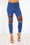 Mia Mesh Floral Ripped Skinny Jeans - bejealous-com