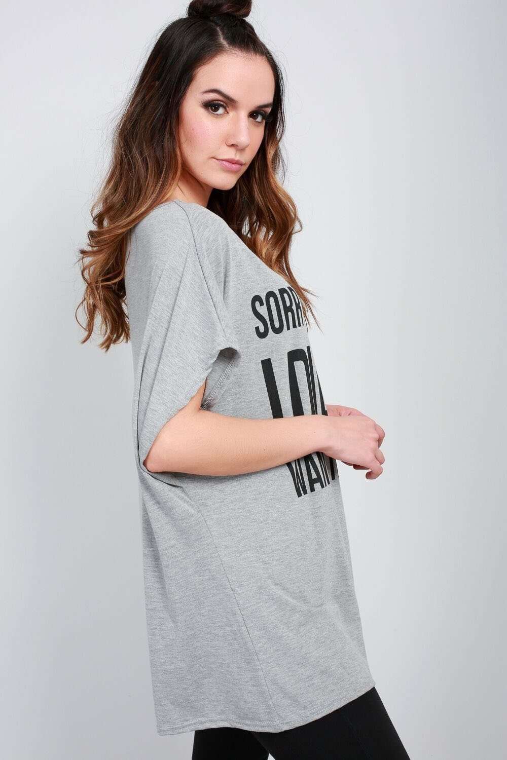 MIa Off Shoulder Slogan Print Oversize Tshirt - bejealous-com