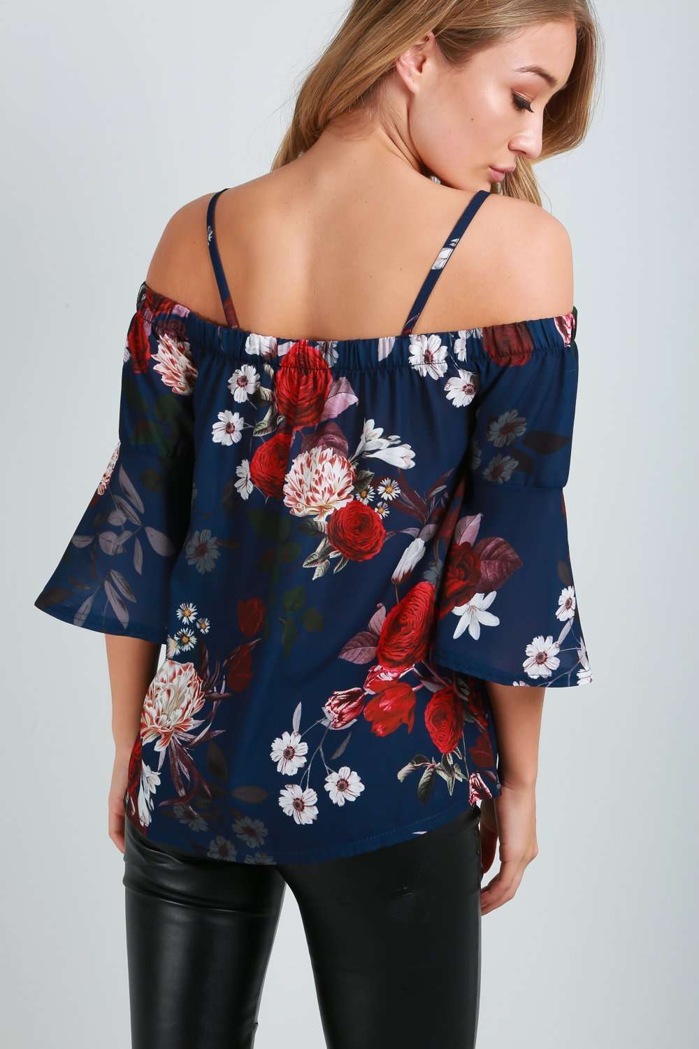 Miah Cold Shoulder Floral Top - bejealous-com