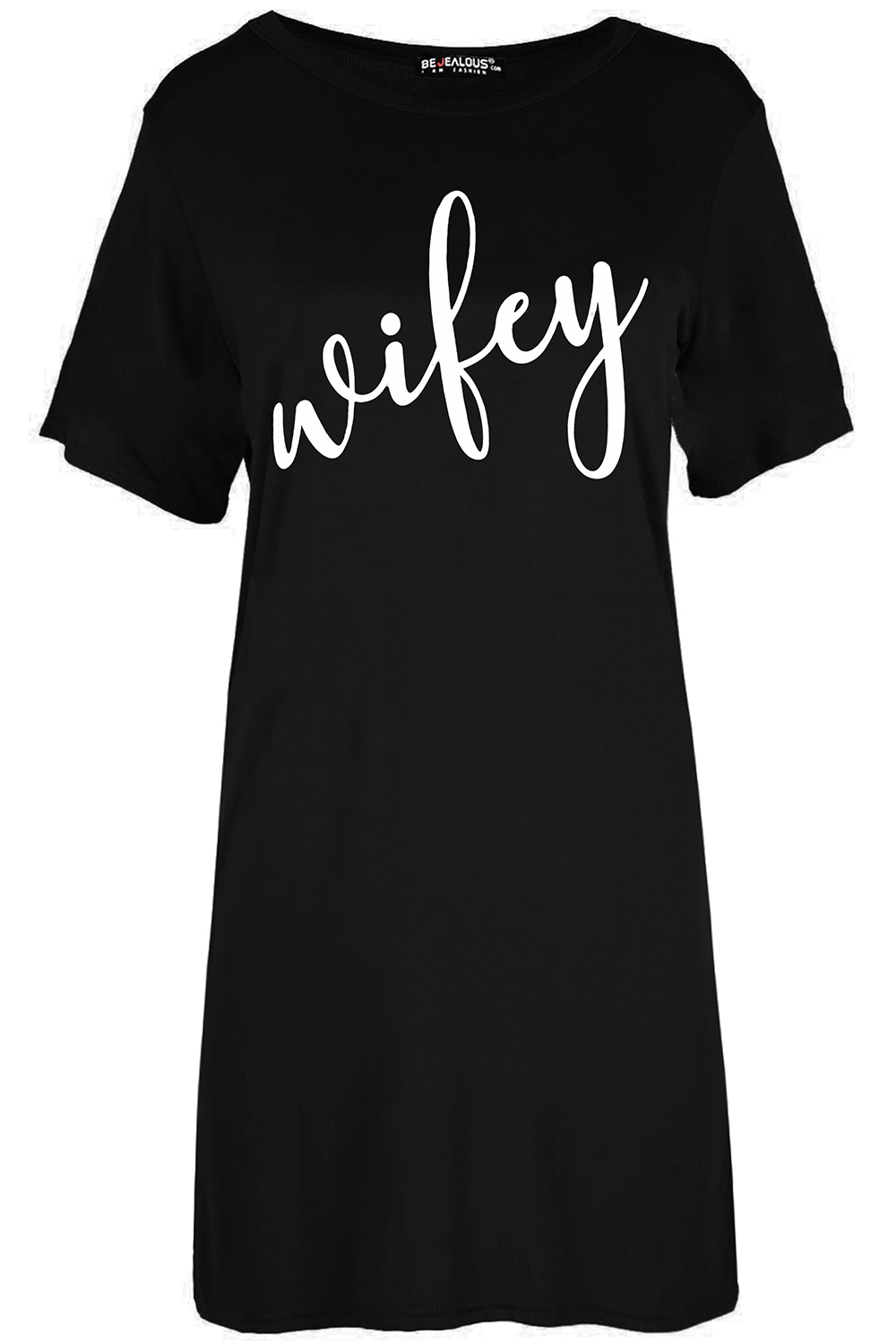 Mian Oversized Wifey Slogan Print Night Dress - bejealous-com