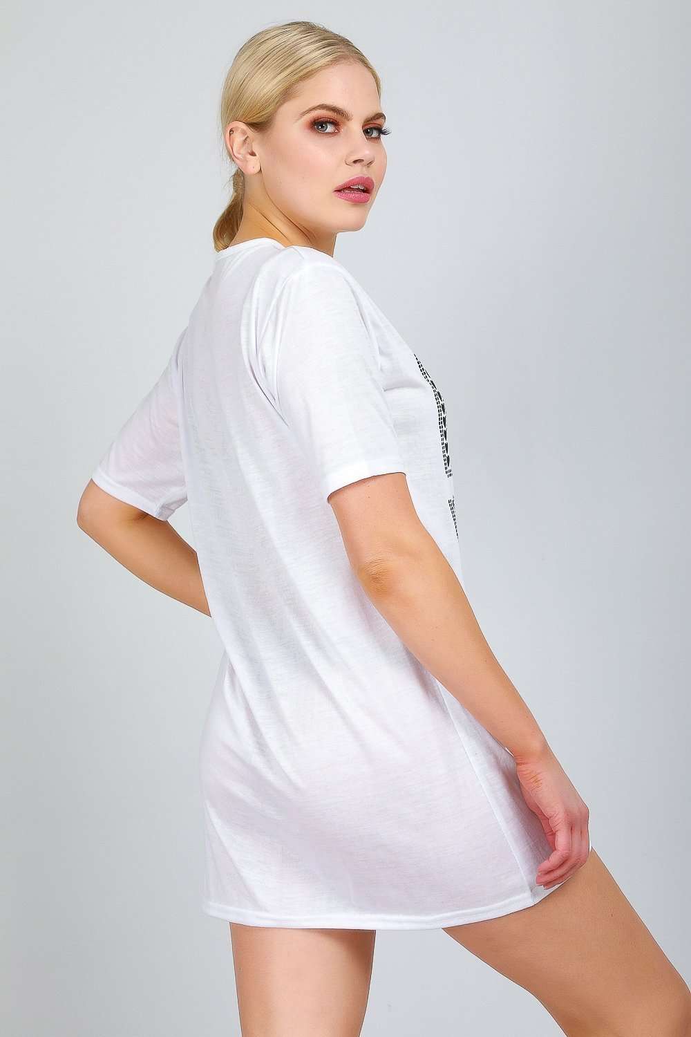 Miana Heart Slogan Print Tshirt Dress - bejealous-com