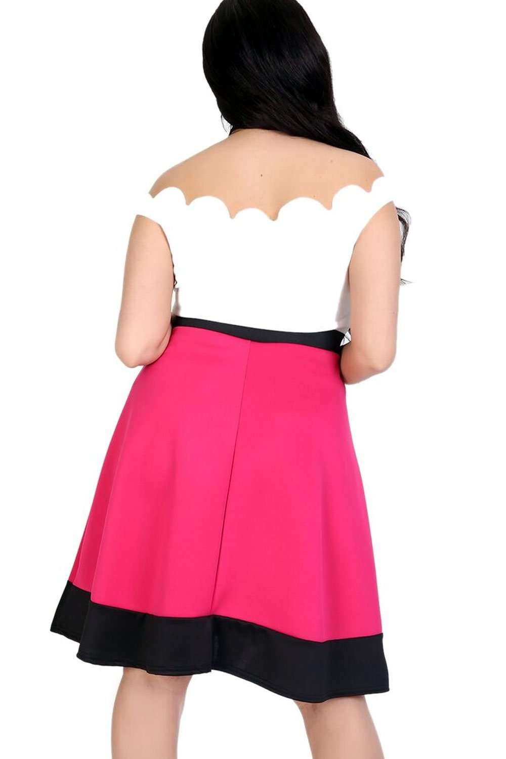 Michelle Scuba Panelled Midi Skater Skirt - bejealous-com