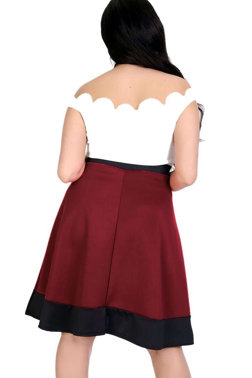 Michelle Scuba Panelled Midi Skater Skirt - bejealous-com