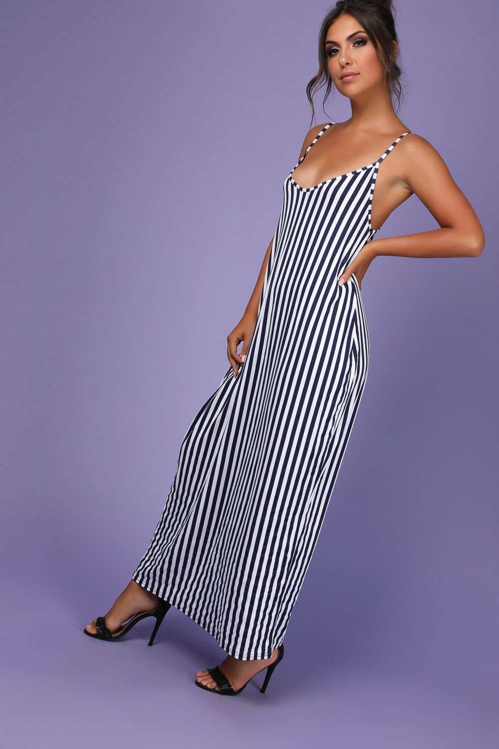 Strappy Red Striped Baggy Maxi Dress - bejealous-com