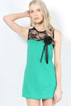 Mila Floral Lace Brooch Curved Hem Vest Top - bejealous-com