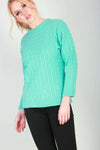 Long Sleeve Mint Cable Knit Jumper - bejealous-com