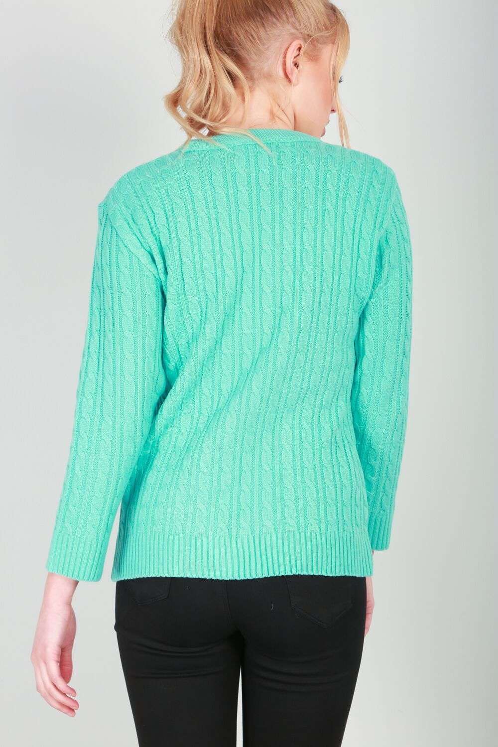 Long Sleeve Mint Cable Knit Jumper - bejealous-com