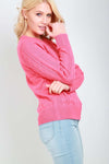 Molly Long Sleeve Chunky Knit Baggy Sweatshirt - bejealous-com