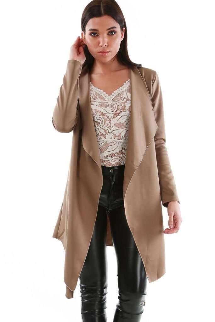 Molly Long Sleeve Waterfall Duster Coat - bejealous-com