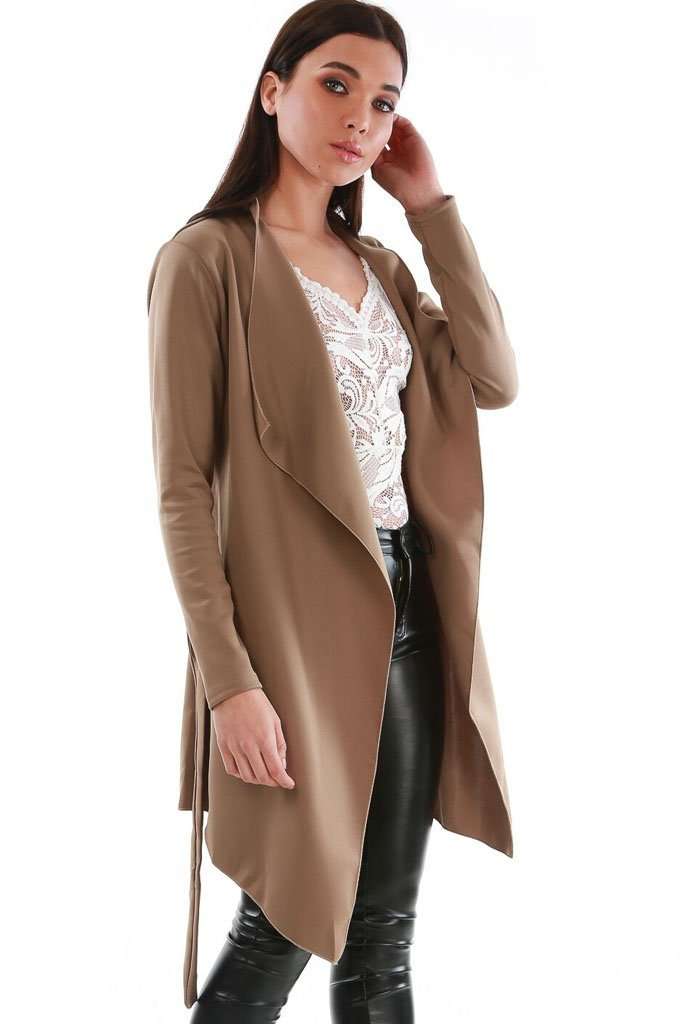 Molly Long Sleeve Waterfall Duster Coat - bejealous-com