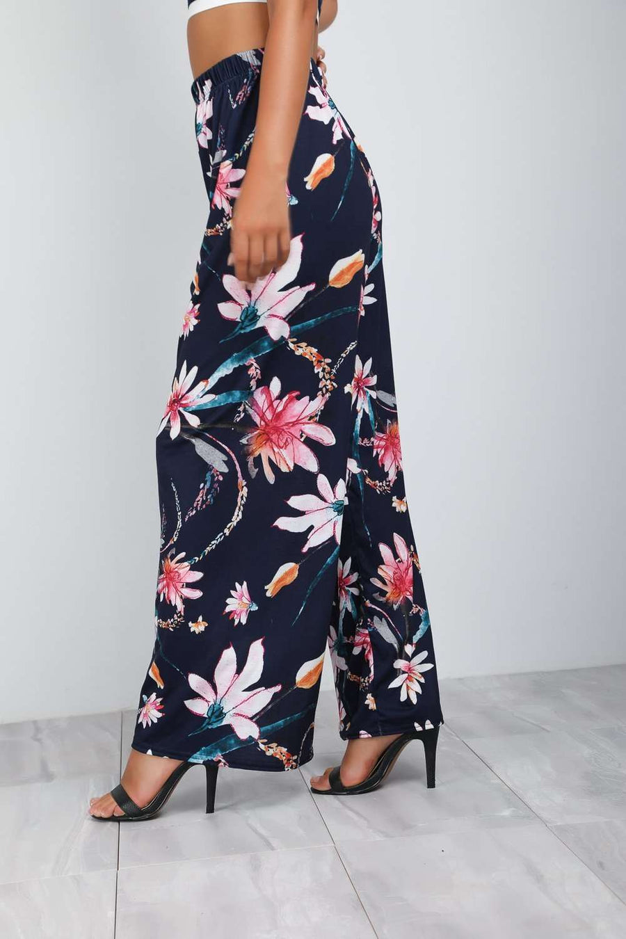 Monique High Waisted Floral Palazzo Pants - bejealous-com