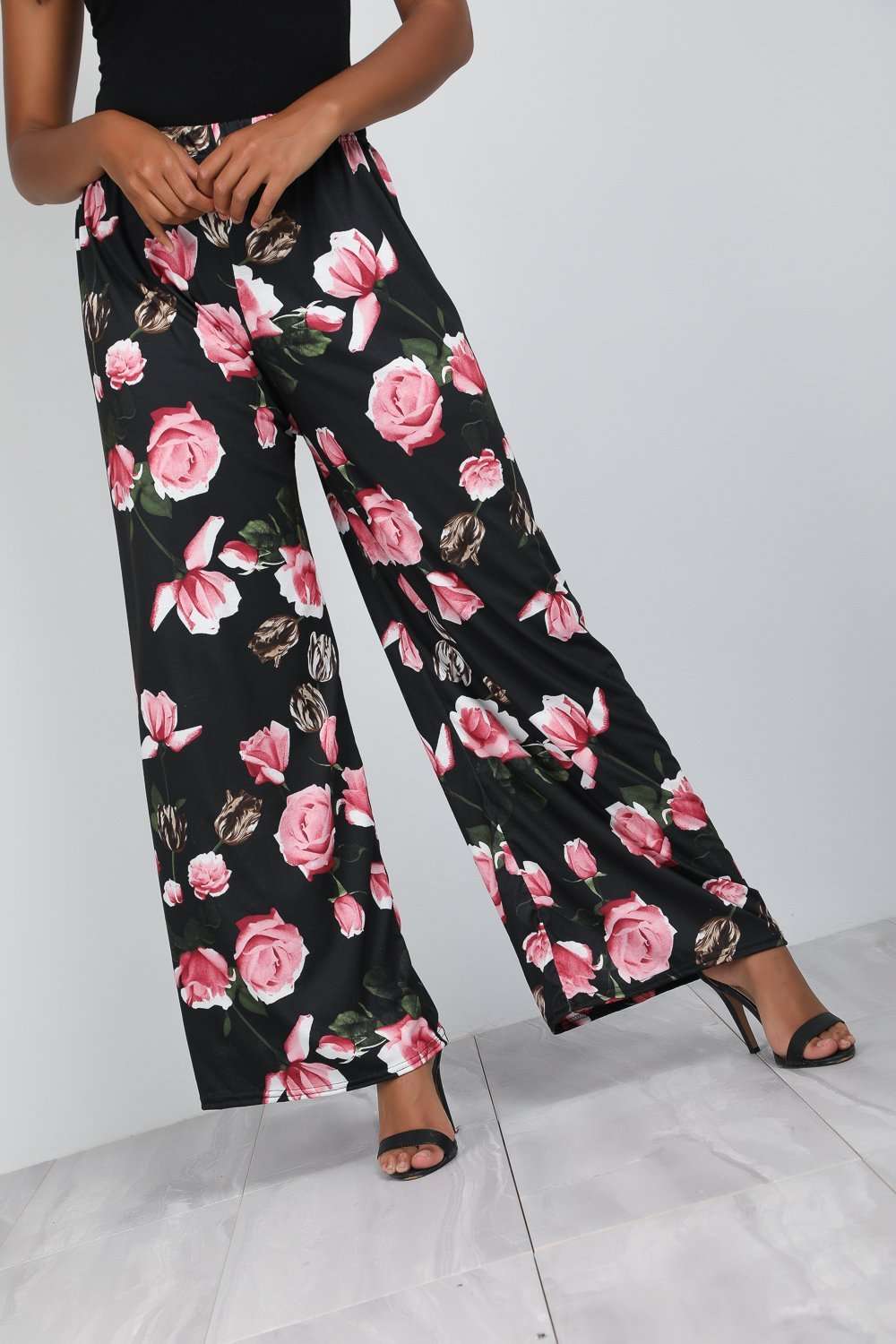 Monique High Waisted Floral Palazzo Pants - bejealous-com