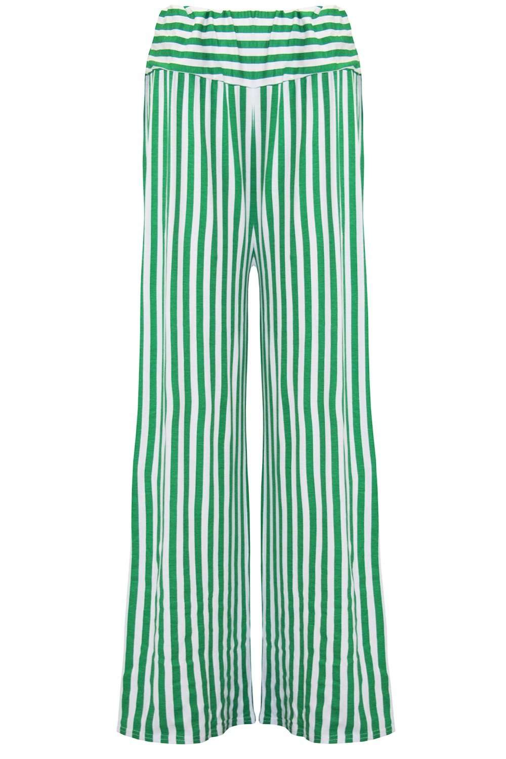 Monochome High Waisted Striped Palazzo Pants - bejealous-com