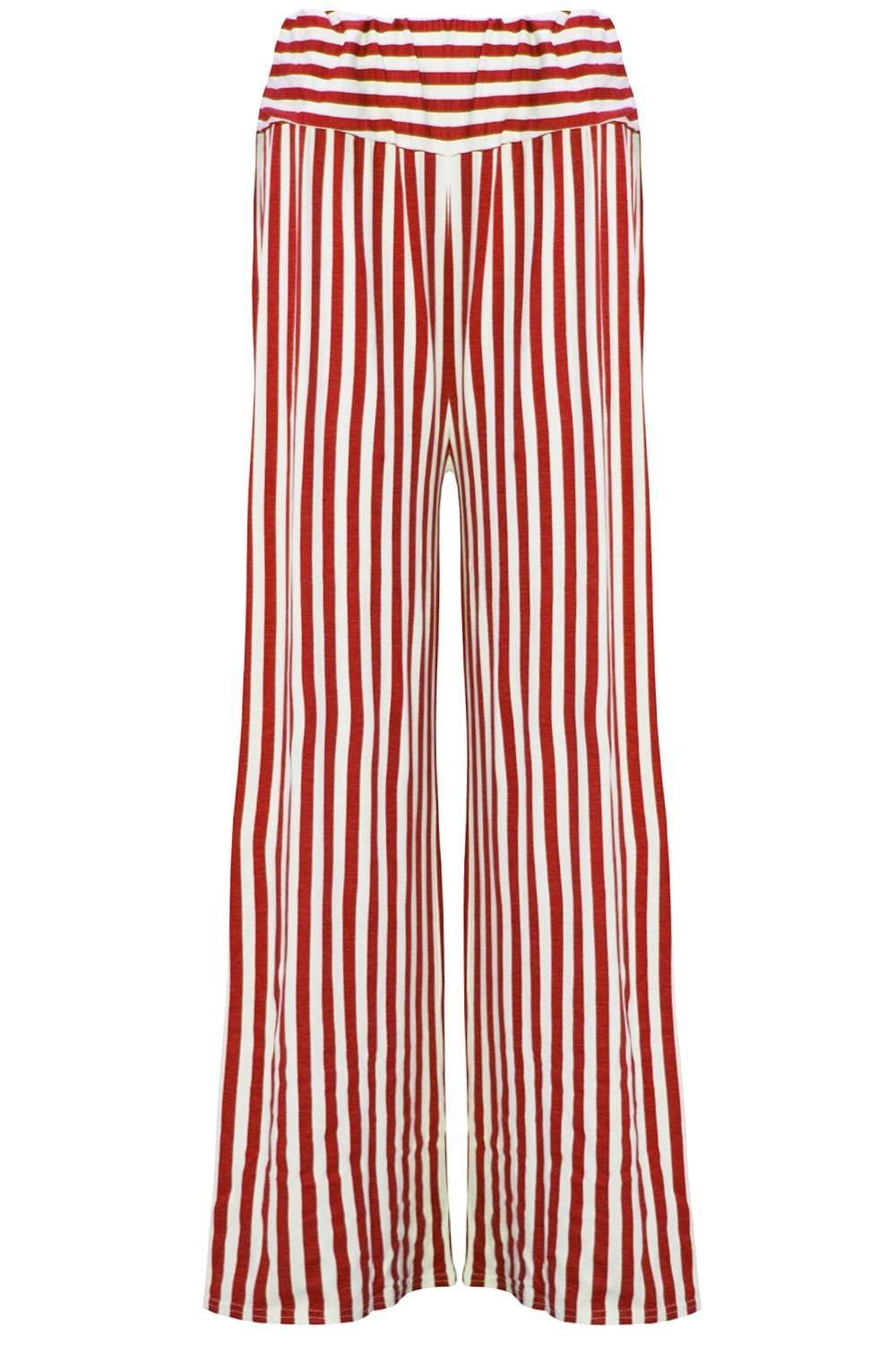 Monochome High Waisted Striped Palazzo Pants - bejealous-com