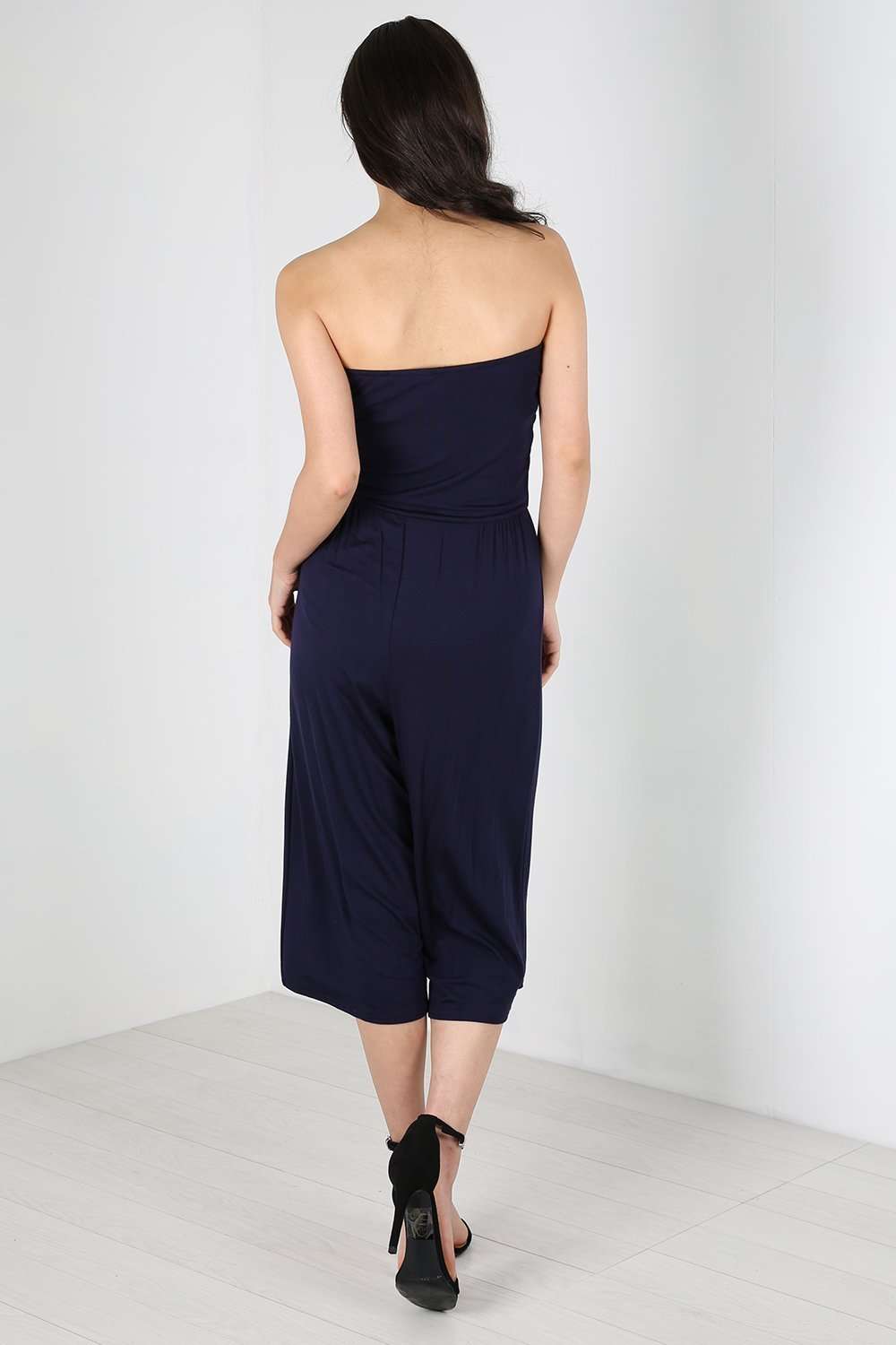 Mya Bardot Cropped Leg Jersey Jumpsuit - bejealous-com