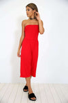 Mya Boobtube Ruched Sleeveless Jumpsuit - bejealous-com