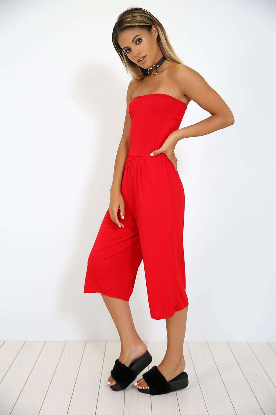 Mya Boobtube Ruched Sleeveless Jumpsuit - bejealous-com