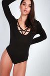 Mya Strappy Long Sleeve Bodysuit - bejealous-com