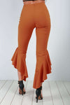 Nadya High Waist Frilly Slim Leg Trousers - bejealous-com