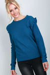 Nancy Long Sleeve Frilly Knitted Jumper - bejealous-com