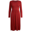 Natalie Long Sleeve Midi Swing Dress - bejealous-com