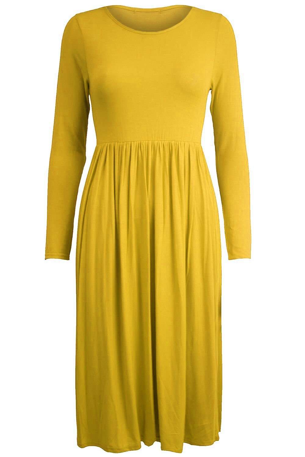 Natalie Long Sleeve Midi Swing Dress - bejealous-com