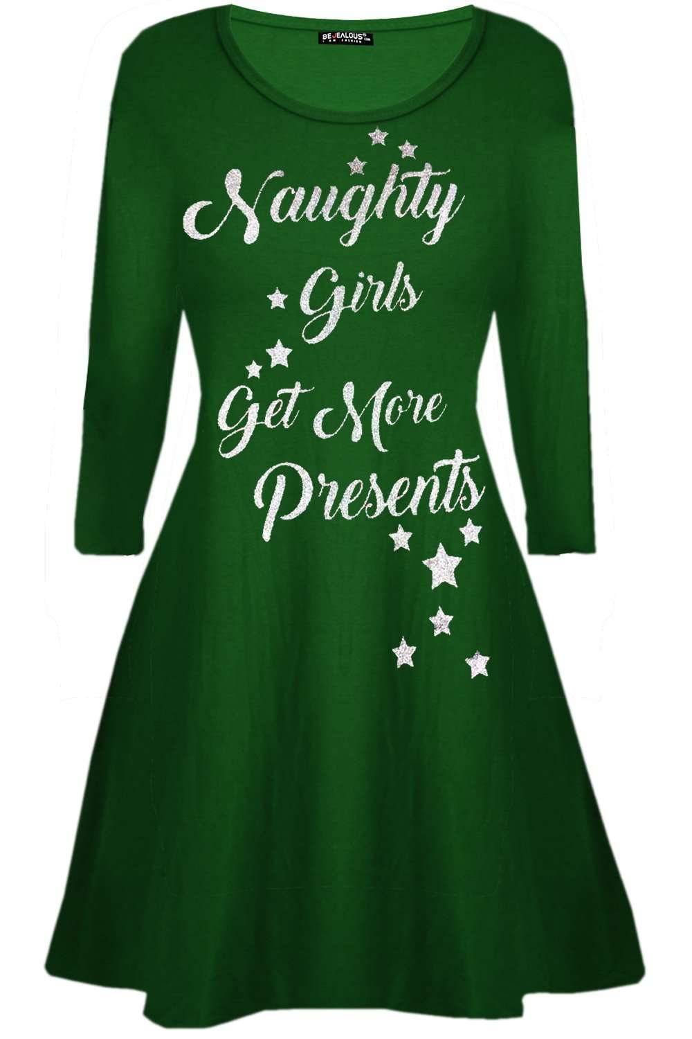 Naughty List Slogan Print Dress - bejealous-com