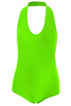 Neon Green Basic Jersey Halterneck Bodysuit - bejealous-com