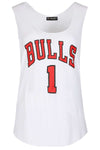Netty Raw Edge Bulls Slogan Print Vest Top - bejealous-com