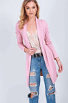 Niamh Long Sleeve Open Front Belted Jacket - bejealous-com