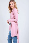Niamh Long Sleeve Open Front Belted Jacket - bejealous-com
