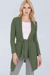 Niamh Long Sleeve Open Front Belted Jacket - bejealous-com