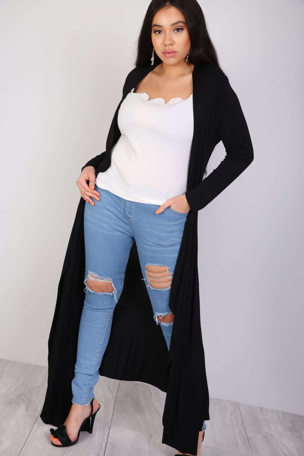 Niamh Open Front Waterfall Cardigan - bejealous-com