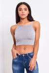 Niamh Strappy Basic Jersey Crop Top - bejealous-com