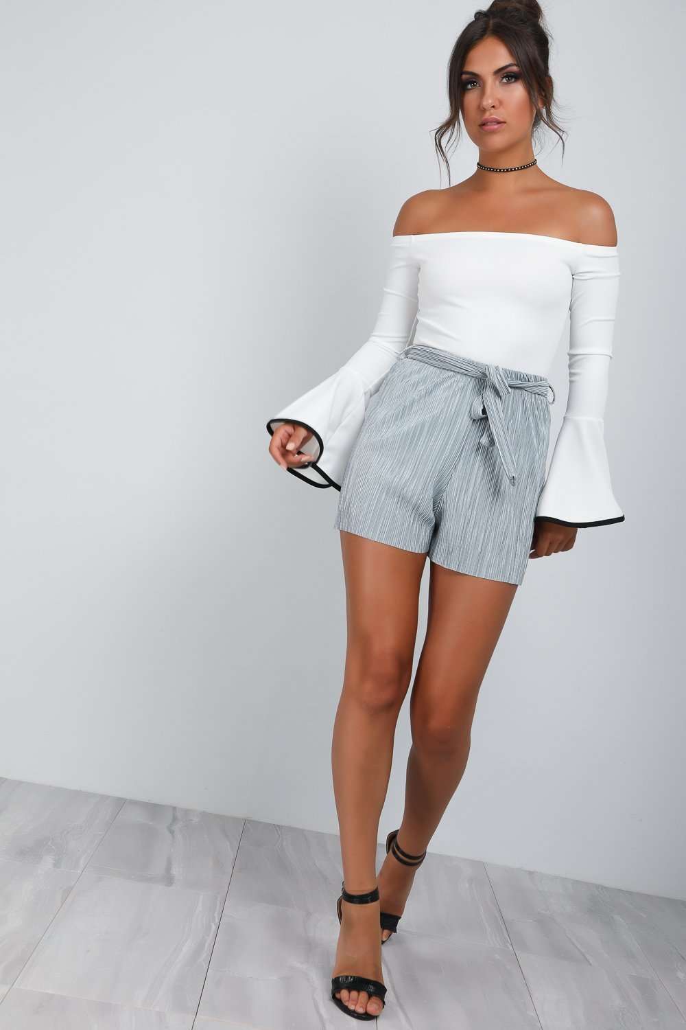 Nikki High Waisted Paper Bag Pleated Shorts - bejealous-com