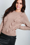 Olivia Long Sleeve Frill Knitted Jumper - bejealous-com