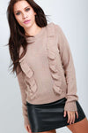 Olivia Long Sleeve Frill Knitted Jumper - bejealous-com
