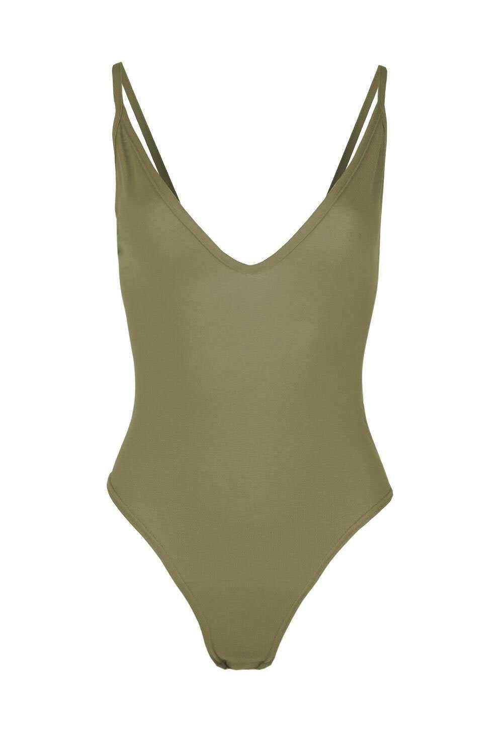 Olivia Plunge Neck Basic Jersey Bodysuit - bejealous-com