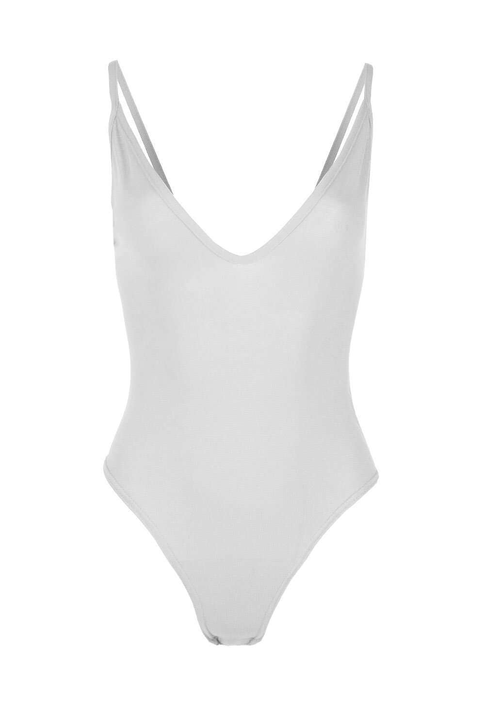 Olivia Plunge Neck Basic Jersey Bodysuit - bejealous-com