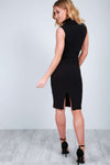 Olivia Tuxedo Wrap Midi Bodycon Dress - bejealous-com