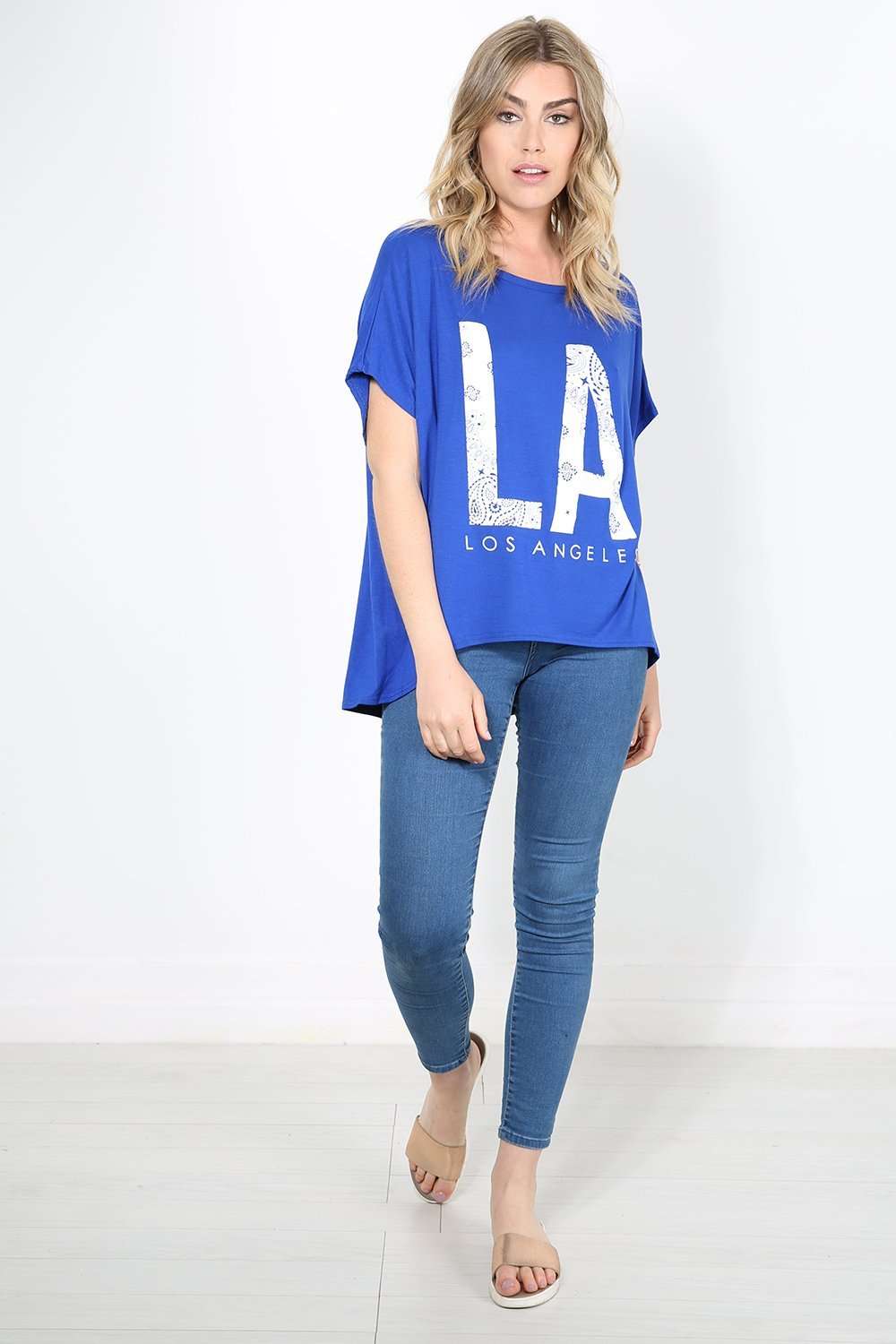 Orla Bardot Los Angeles Slogan Print Tshirt - bejealous-com