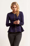 Orla Peplum Frill Long Sleeve Blazer Jacket - bejealous-com