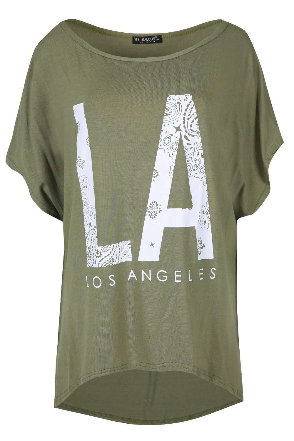 Orla Plus Los Angeles Slogan Print Tshirt - bejealous-com
