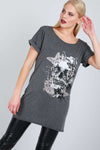 Oversized Floral Skull Print Tshirt Dress - bejealous-com