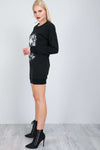 Oversized Skull Print Jumper Dress - bejealous-com