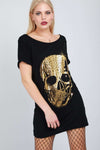 Oversized Skull Print Tshirt Dress - bejealous-com